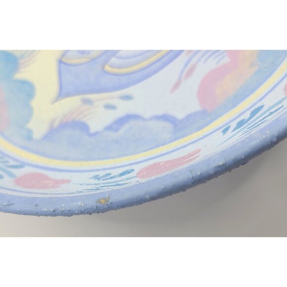 Minoan Art Pottery Hand Painted Ceramic Pedestal Bowl With Handles Museum Copy - Picture 6 of 11